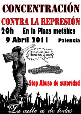 Concentración contra la represión policial en Palencia